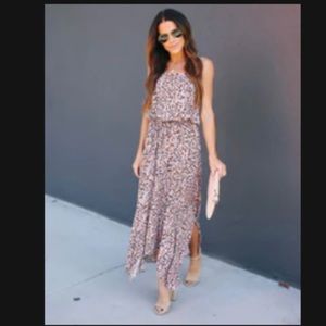 VICI Strapless News Travels Fast Leopard Dress (medium)